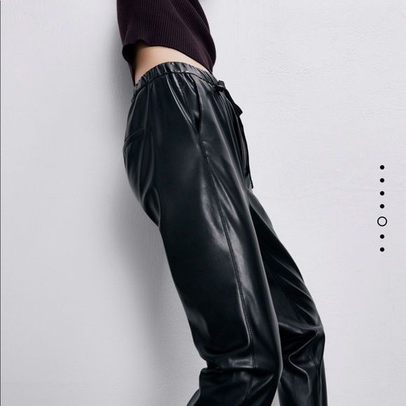 Zara Pants & Jumpsuits Zara Faux Leather Joggers Poshmark